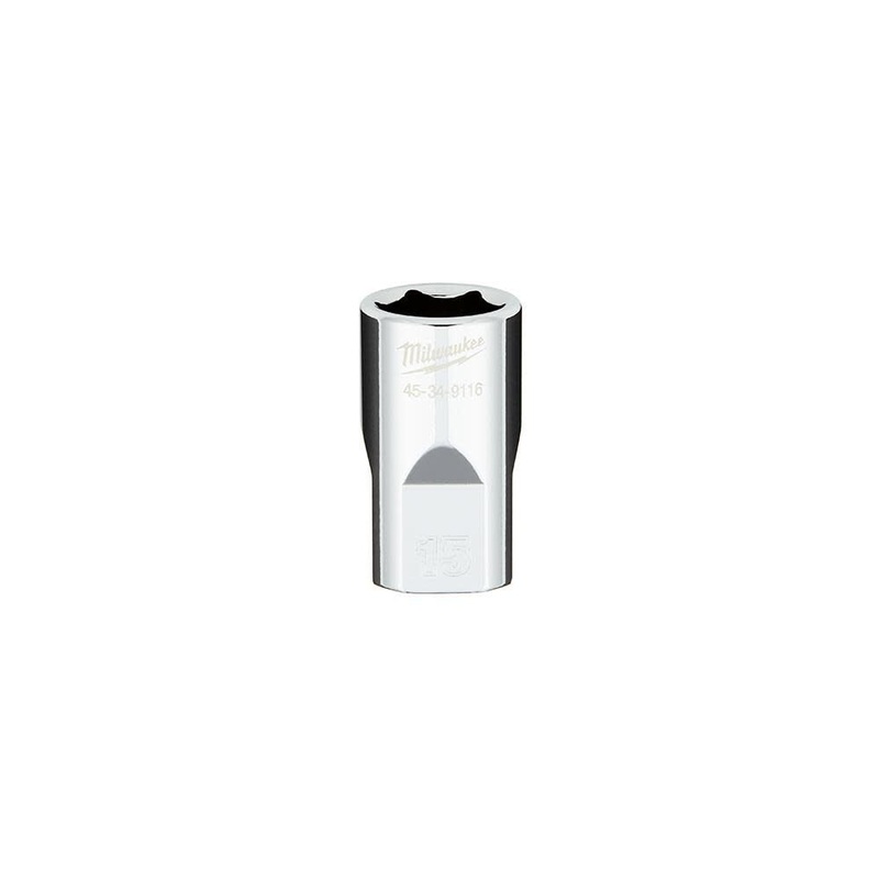 1/2 in. Drive 15MM Metric 6-Point Socket with FOUR FLAT Sides