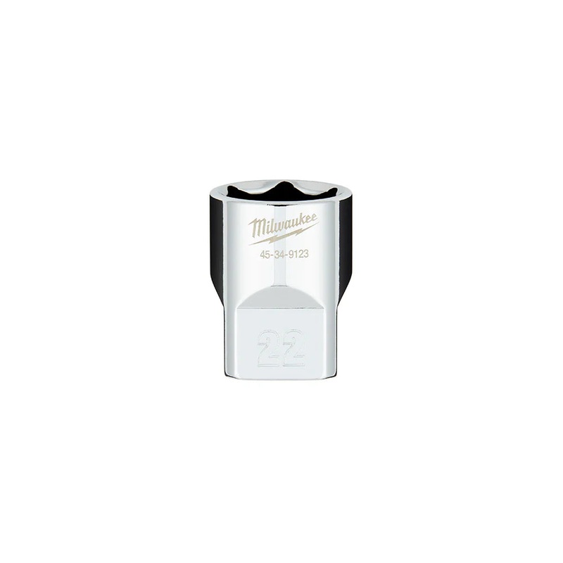 1/2 in. Drive 22MM Metric 6-Point Socket with FOUR FLAT Sides
