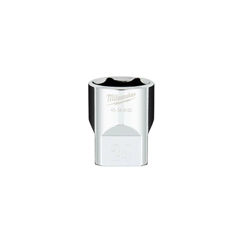 1/2 in. Drive 24MM Metric 6-Point Socket with FOUR FLAT Sides