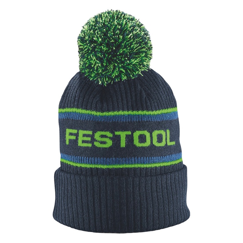 Gorro con pompn Festool WINH-FT1 (577832) patrn de punto grueso con logotipo de Festool