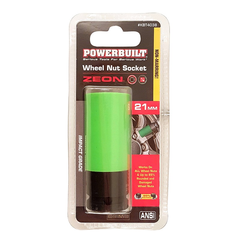 Powerbuilt 1/2 Dr 6pt 21mm ZEON Wheel Nut Impact Socket