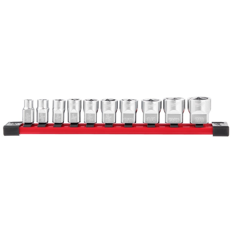 10pc 3/8 in. SAE Sockets with FOUR FLAT Sides