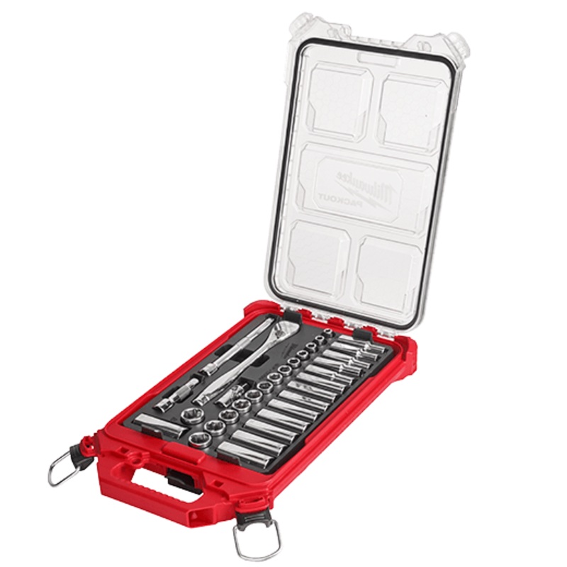 3/8 in. 32 Pc. Ratchet and Socket Set in PACKOUT - Metric Tray