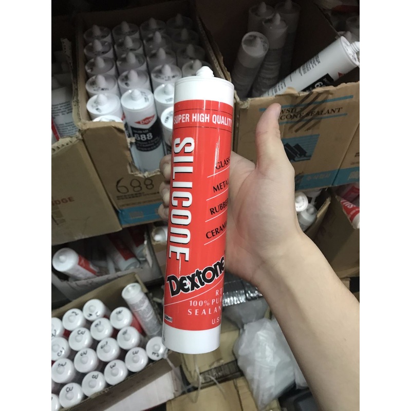 Dextone Silicone Sealant 300 ml (24 pcs / box) | Colours : White, Clear, Grey, Black