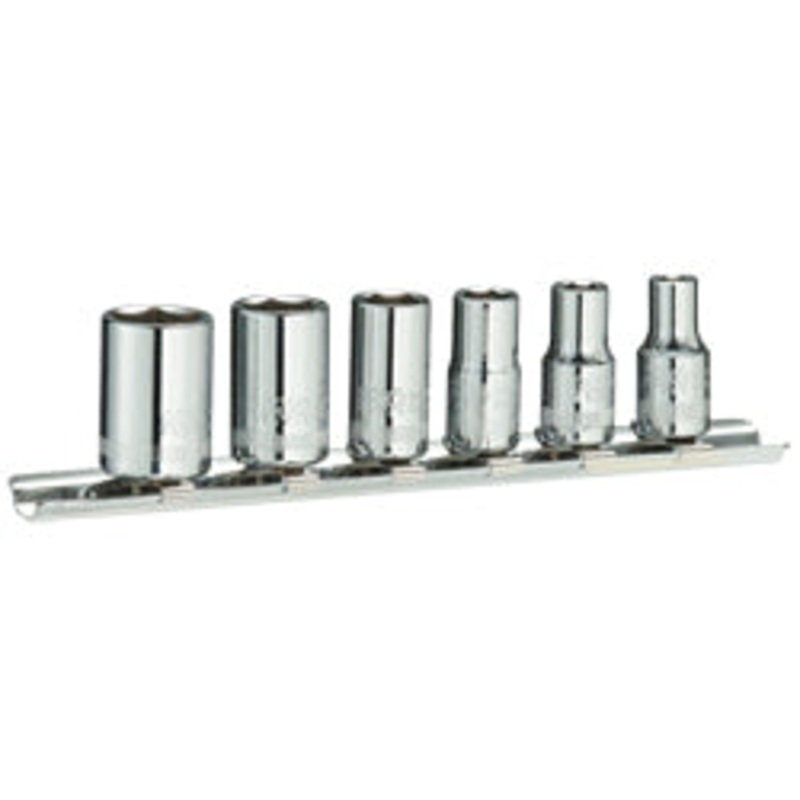 M10 1/4" Drive 6pt (6pc : 6 - 14mm) Socket on Rail Set | Model : 2S6H (004-001-1806)