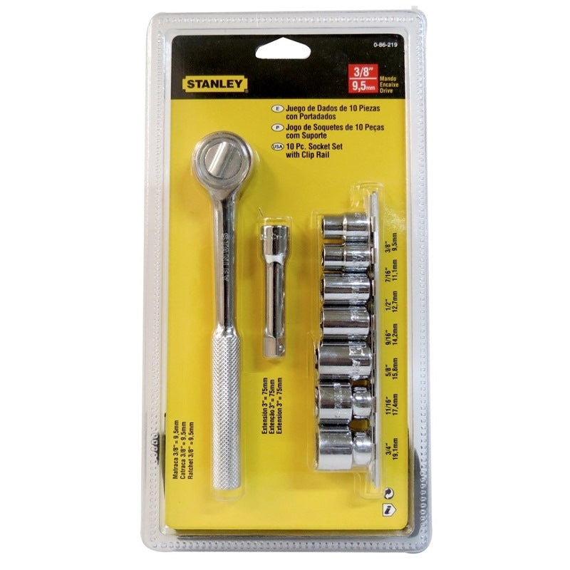 Stanley 10pc 3/8"Dr. 6pt Inches (Imperial) Socket Set | Model : 86-219