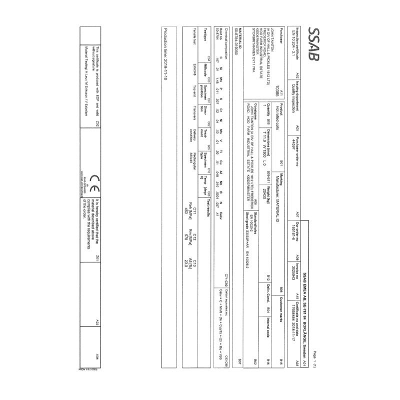 Test Plates For Fillet Joint Grade 355 150mm x 350mm x 12mm x 2 Off With Certs (N/A) [M-CODE23]