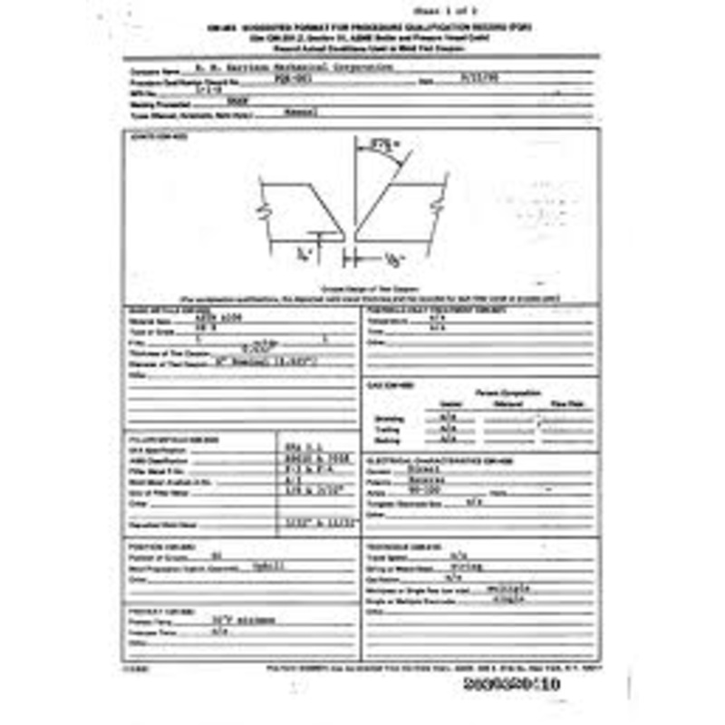 WPS Welding Procedure Written To EN1050 Standard (N/A) [M-CODEP]
