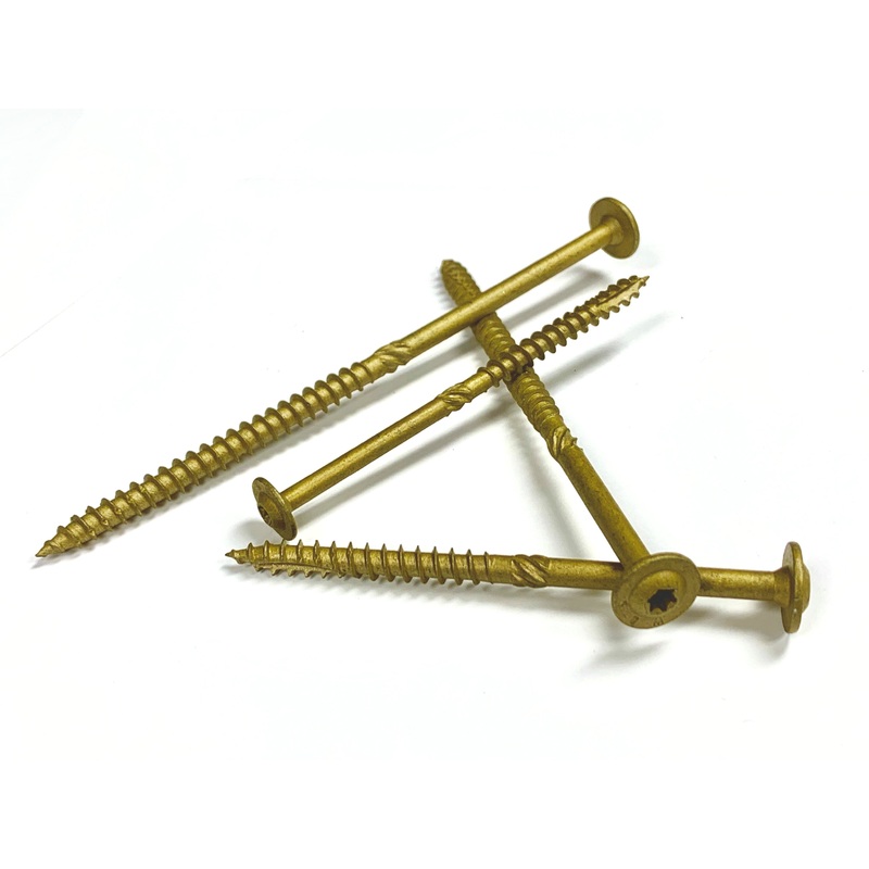 Big Timber 1CTX142 #14x2 Star Drive Washer Head Bronze Steel Construction Lag Screws, 100/Box