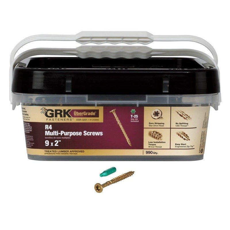 GRK 120990 #9x2 Star Drive Bugle Head Climatek Steel Construction Screws, 990/Box
