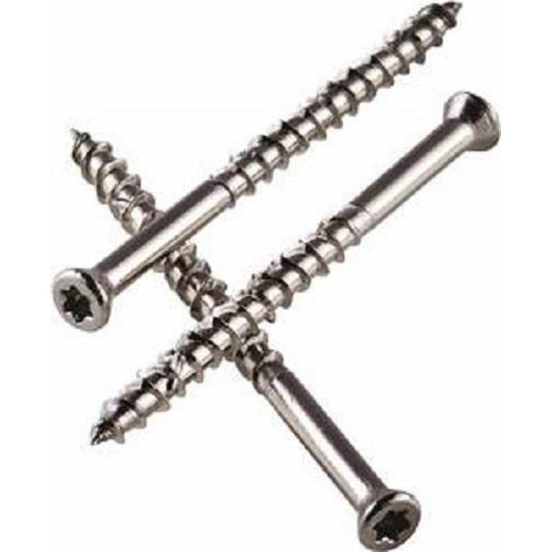 Simpson Strong-Tie T07225WPP #7x2-1/4 Star Drive Trim Head 316 Stainless Steel Wood Screws, 350/Box