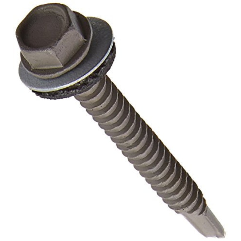 Teks 21416 #12x2 Hex Drive Washer Head Climacoat Steel Metal Screws, 50/Box