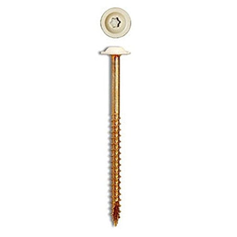 GRK 120670 White Low Profile Cabinet Screw #8 by 1-1/2", (80per Pack)