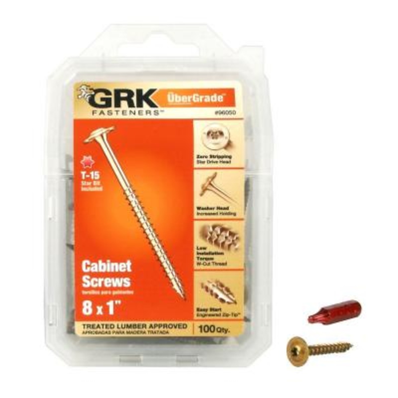 GRK 96050 #8 1 in. Star Modified Truss-Head Cabinet Screws (100-Pack)