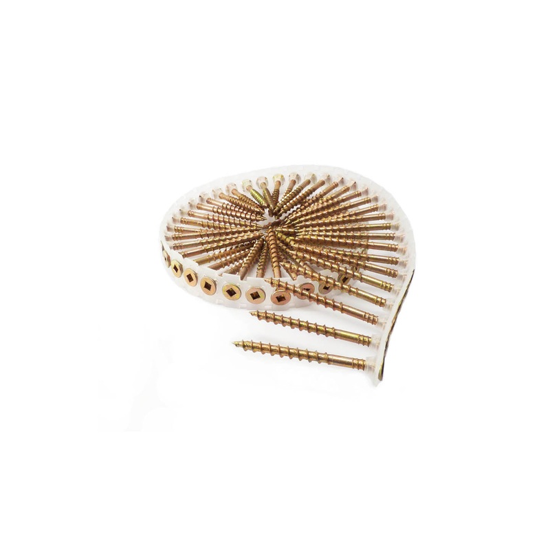 B&C Eagle CS8X2YZ #8 x 2" Yellow Zinc Collated Subfloor Screws, #2 Square Drive (1,000 per box)