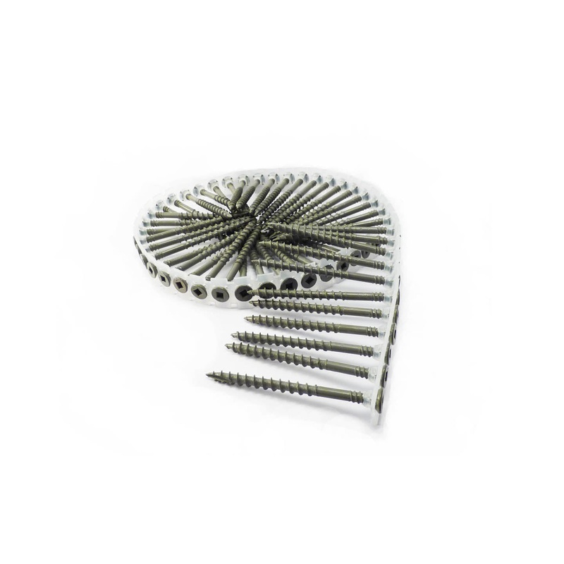 B&C Eagle CS8X3EXT #8 x 3" Grey Collated Exterior Wood Screws, #2 Square Drive (1,000 per box)
