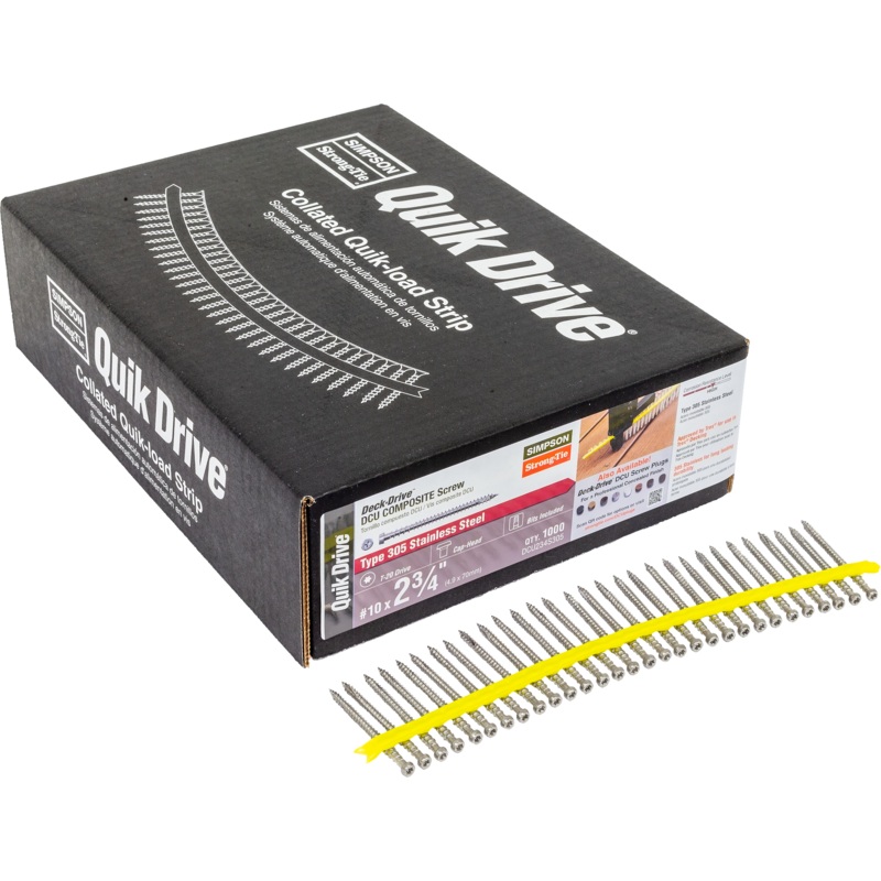 Simpson DCU234S305 Deck-Drive DCU COMPOSITE Screw (Collated)  #10 x 2-3/4 in. Type 305 (1000-Qty)