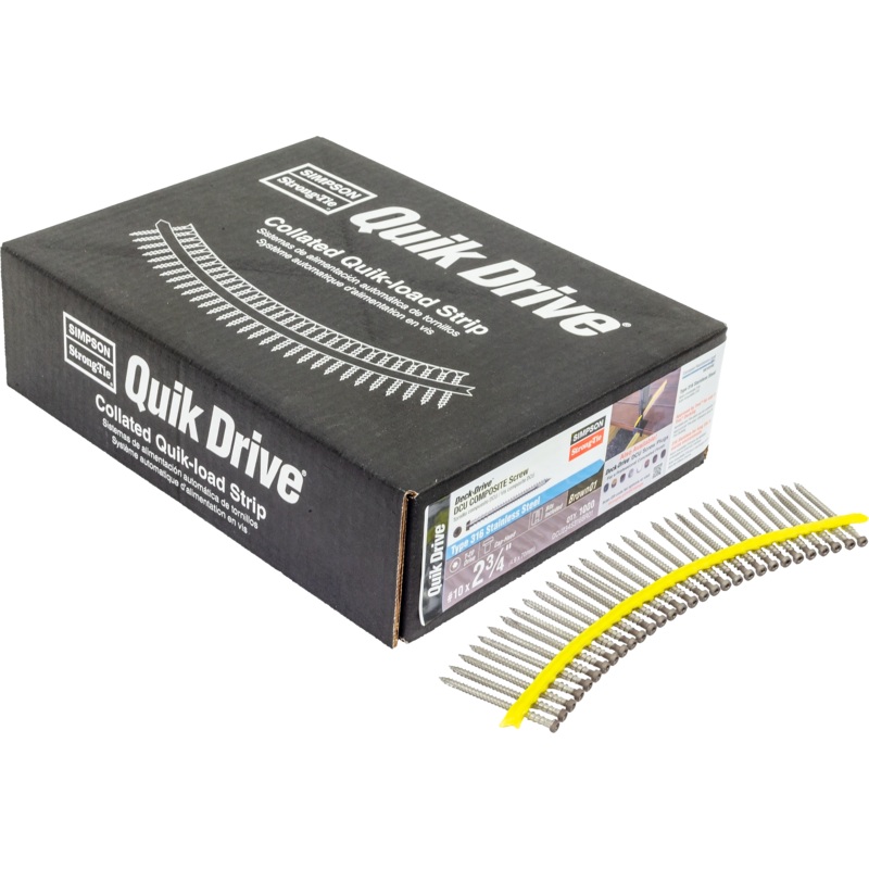 Simpson DCU234S316BR01 Deck-Drive DCU COMPOSITE Screw (Collated)  #10 x 2-3/4 in. Type 316, Brown 01 (1000-Qty)