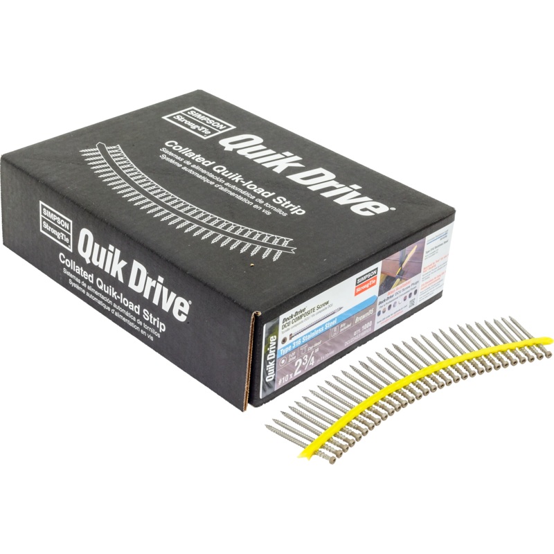 Simpson DCU234S316BR05 Deck-Drive DCU COMPOSITE Screw (Collated)  #10 x 2-3/4 in. Type 316, Brown 05 (1000-Qty)