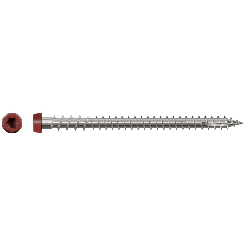 Simpson DCU234S316RD01 Deck-Drive DCU COMPOSITE Screw (Collated)  #10 x 2-3/4 in. Type 316, Red 01 (1000-Qty)