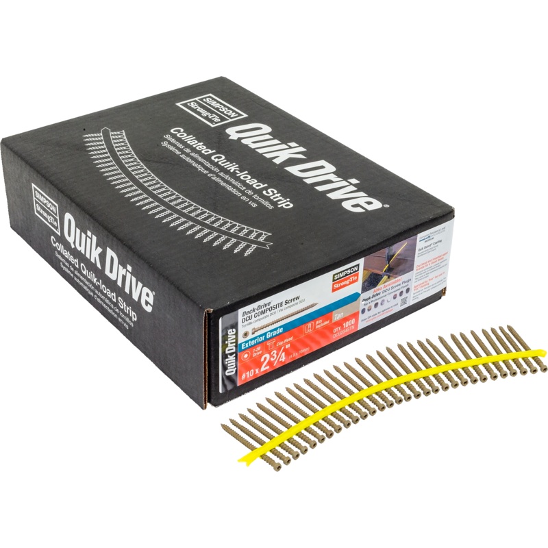 Simpson DCU234STN Deck-Drive DCU COMPOSITE Screw (Collated)  #10 x 2-3/4 in. Quik Guard Tan (1000-Qty)