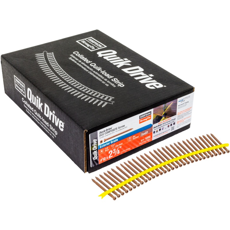 Simpson DCU234STN03 Deck-Drive DCU COMPOSITE Screw (Collated)  #10 x 2-3/4 in. Quik Guard Tan 03 (1000-Qty)