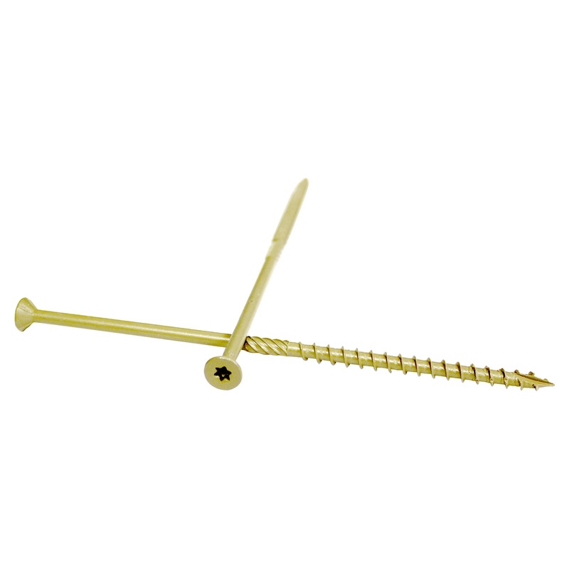 WoodPro Fasteners AP12X714-50 T25 All Purpose Wood Construction Screws, Golden, 12 x 7-1/4"