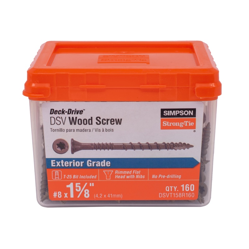 Simpson DSVT158R160 Deck-Drive DSV WOOD Screw  #8 x 1-5/8 in. T25, Flat Head, Quik Guard, Tan (160-Qty)