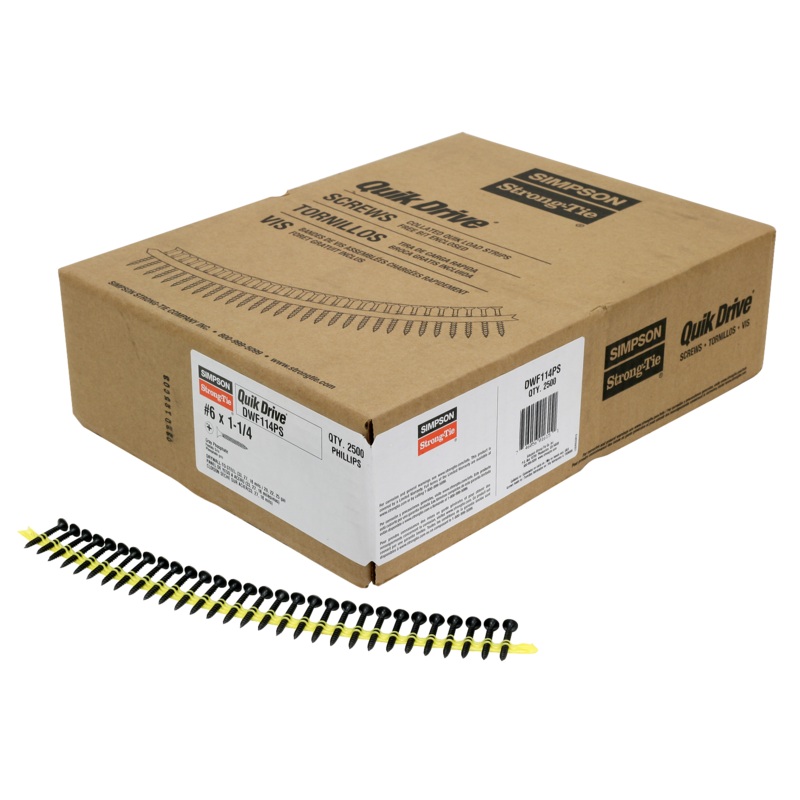 Simpson DWF114PS DWF Drywall-to-CFS Screw (Collated)  #6 x 1-1/4 in. #2 Phillips Bugle Head (2500-Qty)