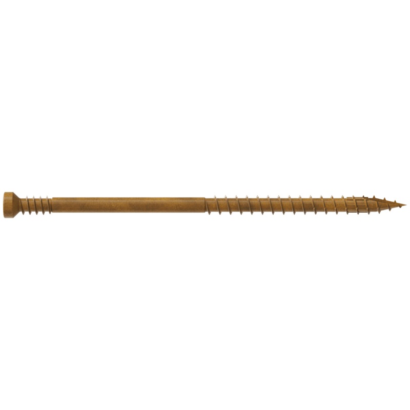 Simpson FT07300R100 Finish Trim Screw  #7 x 3 in. T10, Trim-Head, Quik Guard, Tan (100-Qty)
