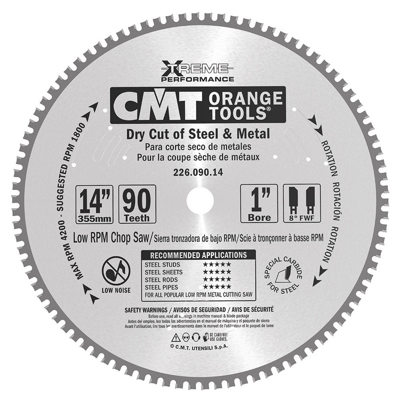 CMT 226.060.10 Industrial Dry Cut Steel Saw Blade, 10-Inch x 60 Teeth 8 FWF Grind with 5/8-Inch Bore
