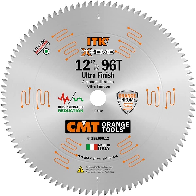 CMT 255.096.12 ITK Industrial Fine Finish Saw Blade, 12-Inch x 96 Teeth 40 ATB Grind with 1-Inch Bore