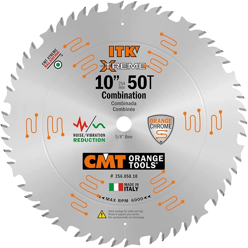 CMT 256.050.10 ITK XTreme Industrial Combination Saw Blade, 10-Inch x 50 Teeth 4 ATB + 1 FLAT Grind with 5/8-Inch Bore