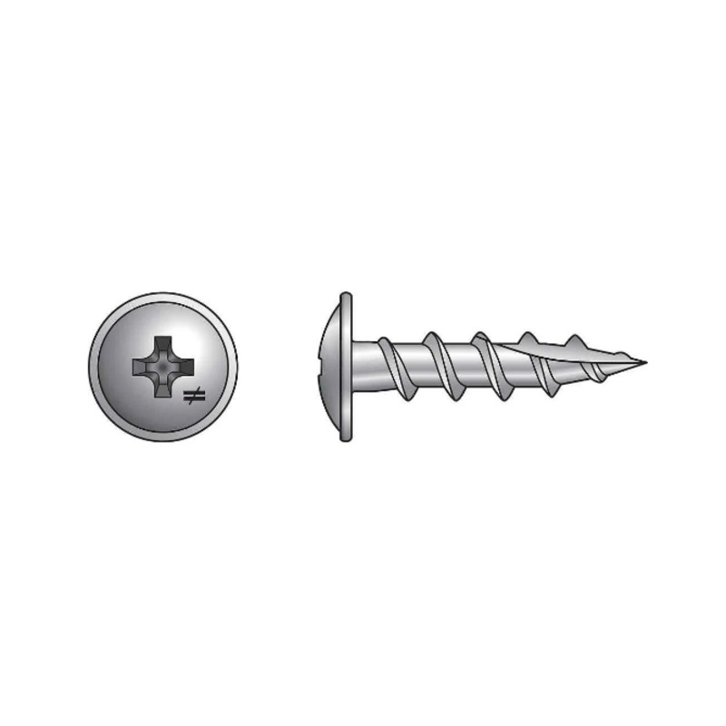 Simpson S08C075KQC Wire-Lath Modified Truss-Head Screw  #8 x 3/4 in., #2 Phillips Head, Type 305 (100-Qty)