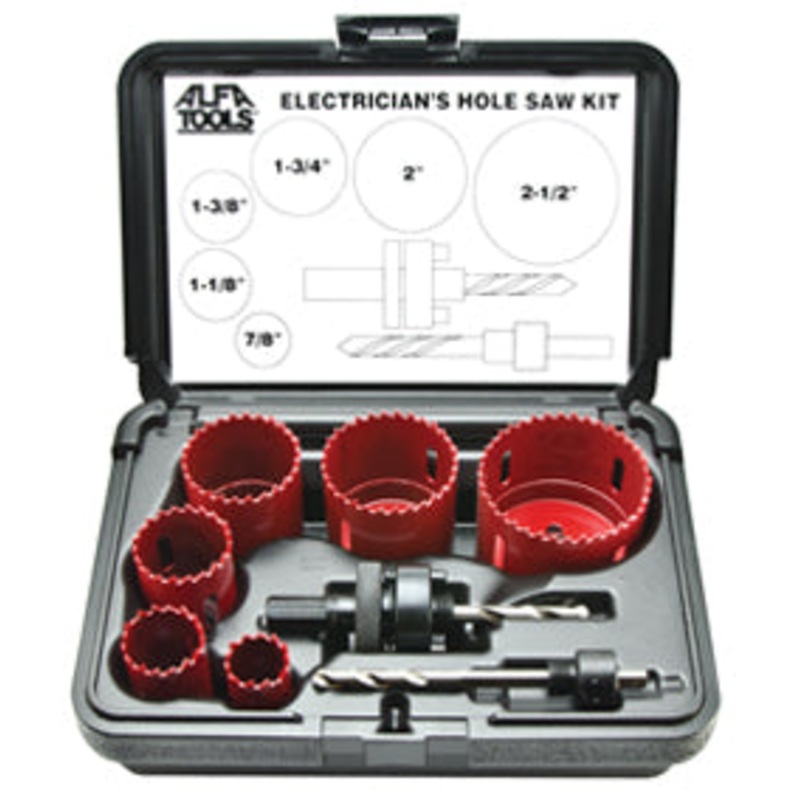 ALFA Tools HOSA8E 8PC . ELECTRICIAN'S HOLE SAW KIT 1/pack