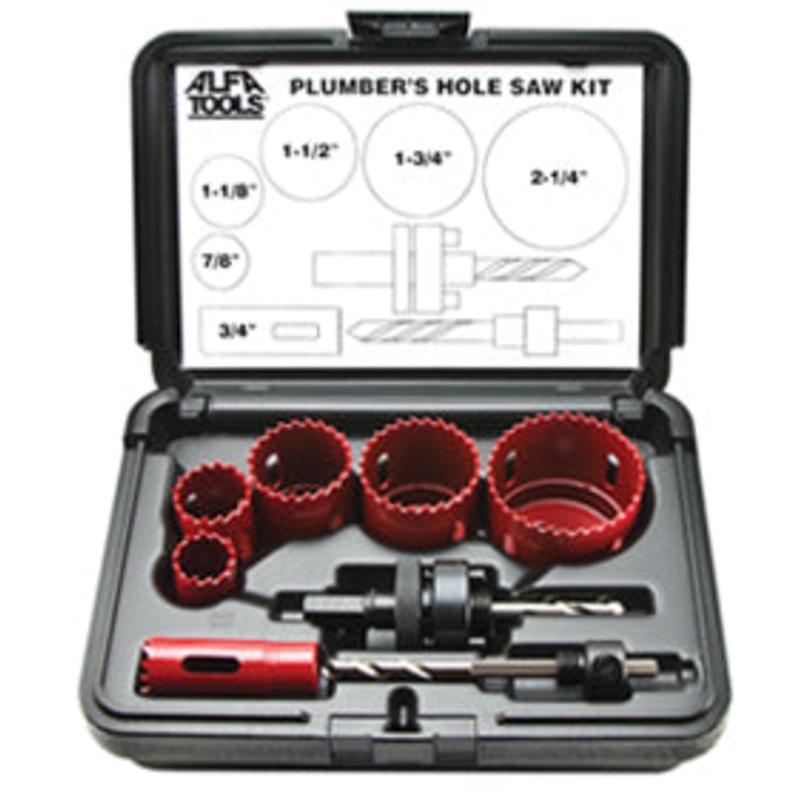 ALFA Tools HOSA8P 8PC .BI-METAL PLUMBERS HOLE SAW KIT 1/pack