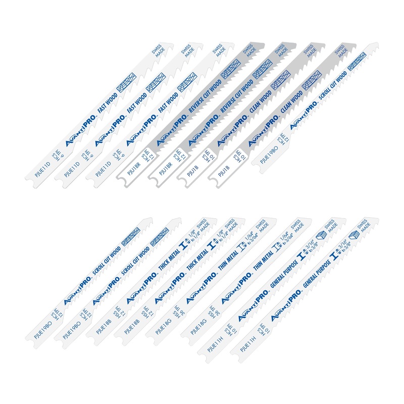 AvantiPRO PJU16BC AvantiPRO U-Shank Jig Saw Blade Set for Wood & Metal, 16 Piece Set