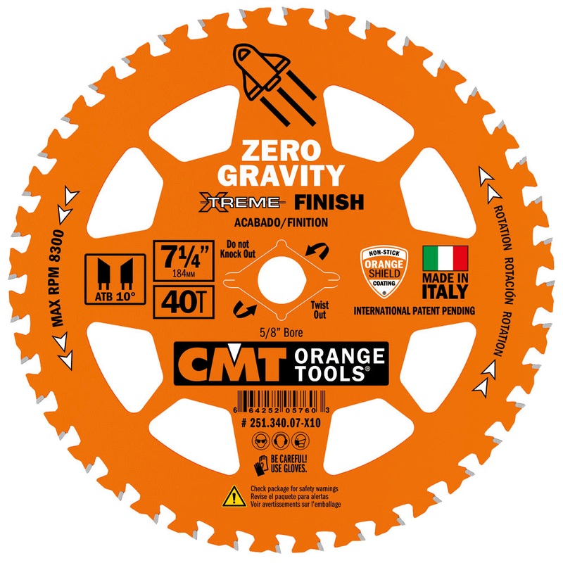 CMT Orange Tool 251.340.07-X10 FINISH ZERO GRAVITY 7-1/4x5/8
