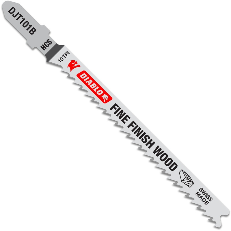 Diablo DJT101B5 4 in. 10 TPI High Carbon Steel T-Shank Jig Saw Blades for Fine Finish Cuts in Wood, 5/Box