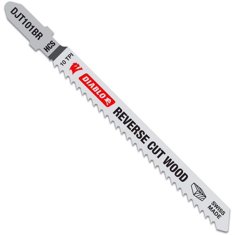 Diablo DJT101BR5 4 in. 10 TPI High Carbon Steel T-Shank Jig Saw Blades for Reverse Cuts in Wood, 5/Box