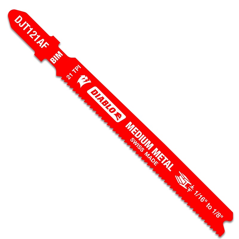 Diablo DJT121AF5 3-3/8 in. 21 TPI Bi-Metal T-Shank Jig Saw Blades for Medium Metal, 5/Box