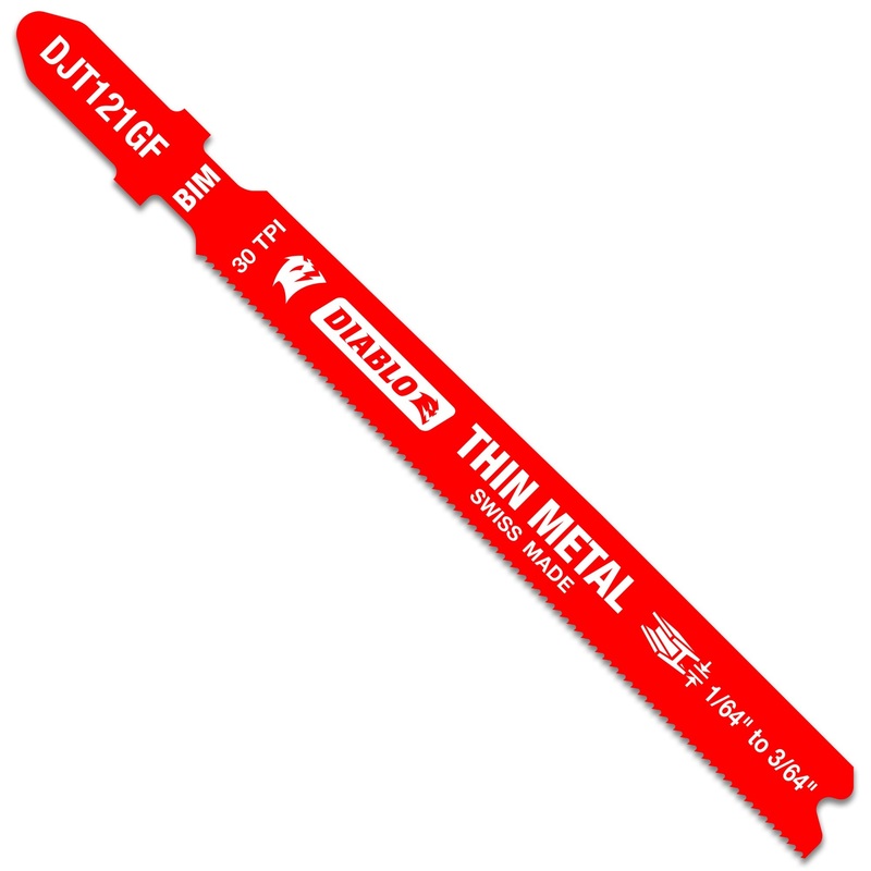 Diablo DJT121GF5 3-3/8 in. 30 TPI Bi-Metal T-Shank Jig Saw Blades for Thin Metal, 5/Box