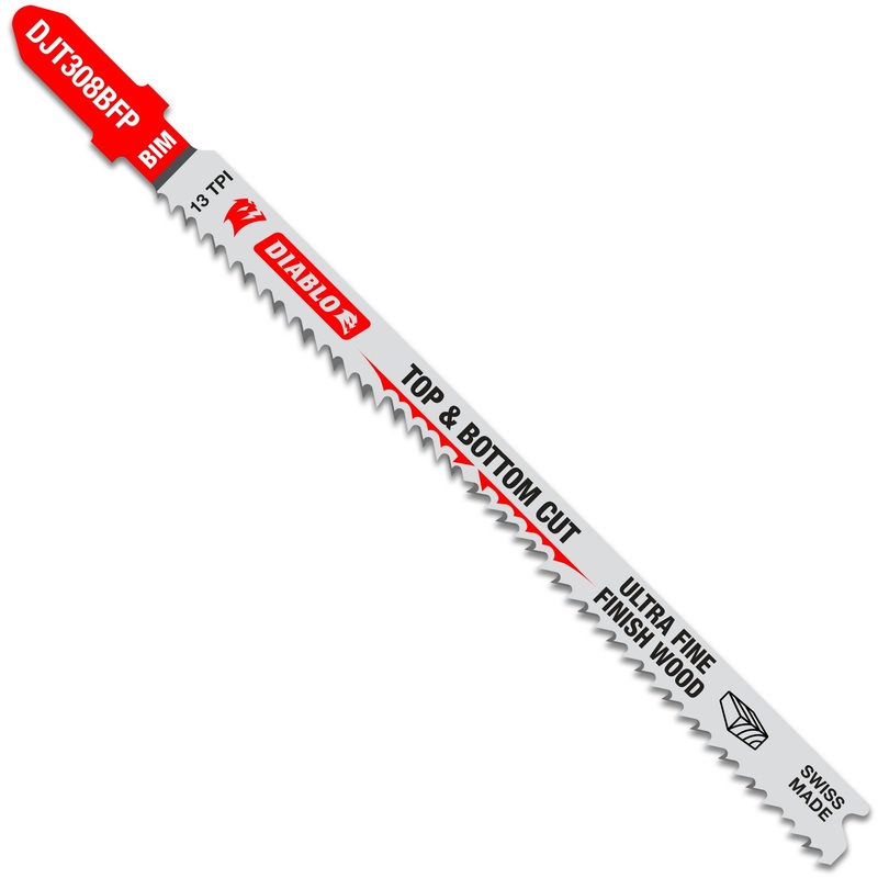 Diablo DJT308BFP5 4-5/8 in. 13 TPI Bi-Metal T-Shank Jig Saw Blades for Ultra Fine Finish Cuts in Wood, 5/Box