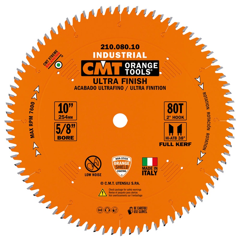 CMT Orange Tools 210.060.08 ULTRA FINISH-PLYWOOD & MELAMINE 8-8-1/4x0.126/0.087x5/8  T=60 ATB