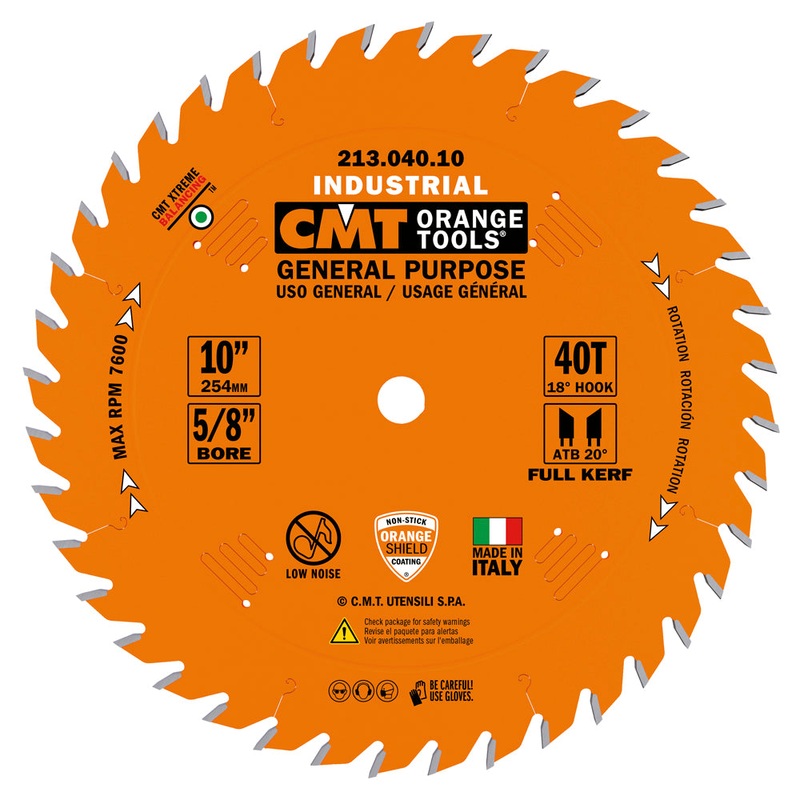 CMT Orange Tools 213.040.10 GENERAL PURPOSE 10x0.126/0.098x5/8  T=40 ATB