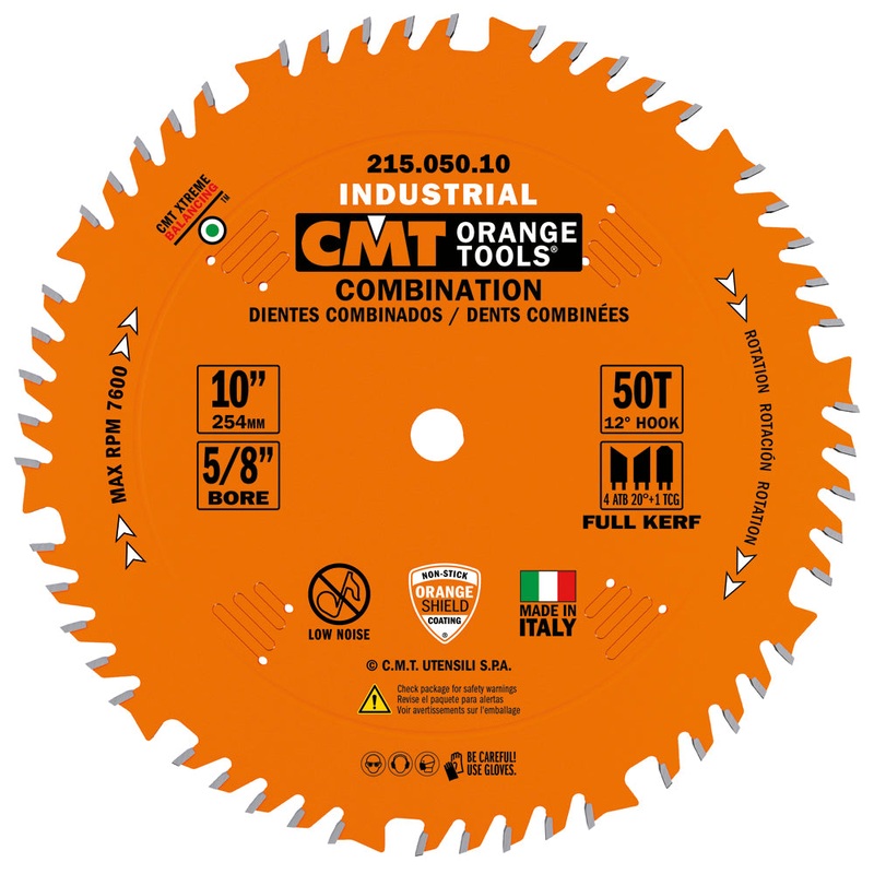 CMT Orange Tools 215.050.10 COMBINATION 10x0.126/0.087x5/8  T=50 4ATB+TCG