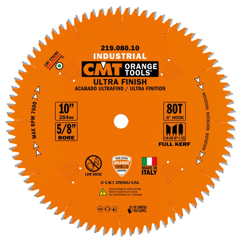 CMT Orange Tools 219.060.08 ULTRA FINISH SLIDING COMPOUND 8-1/2x5/8  T=60 Hi-ATB+TCG (-5NEG)