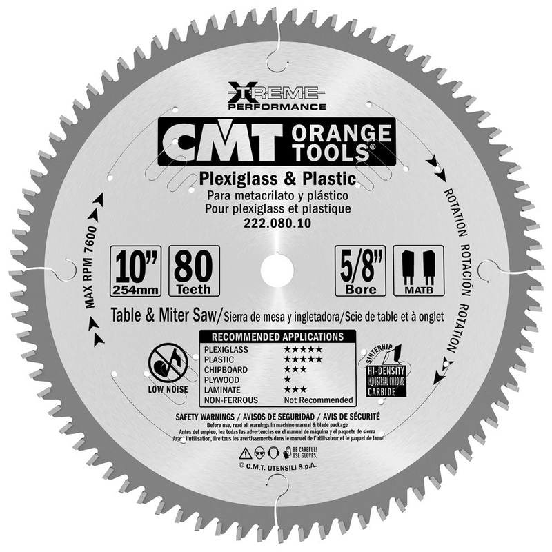 CMT Orange Tools 222.080.10 PLASTIC 10x0.110/0.087x5/8  T=80 MATB (-3NEG)
