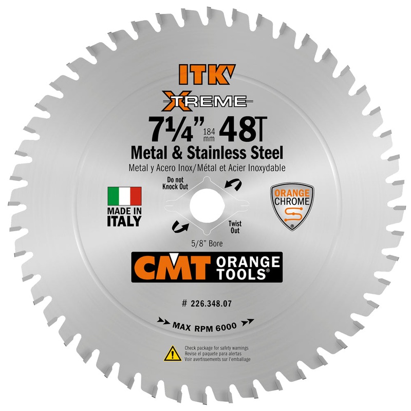 CMT Orange Tools 226.348.07 METAL & STAINLESS STEEL 7-1/4x0.080/0.065x5/8  T=48 FWF