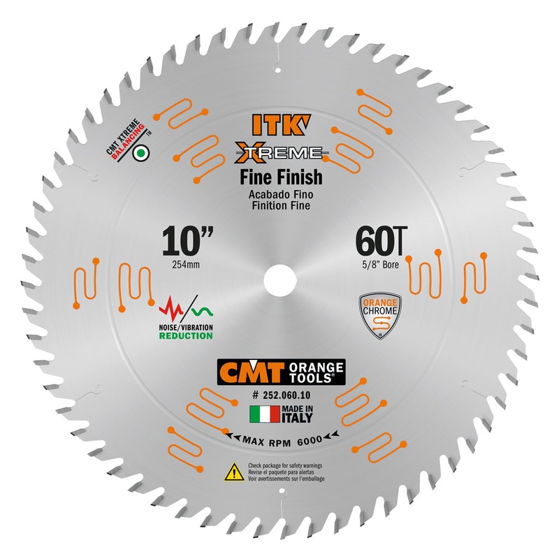 CMT Orange Tools 252.060.10 FINE FINISH 10x0.102/0.071x5/8  T=60 ATB